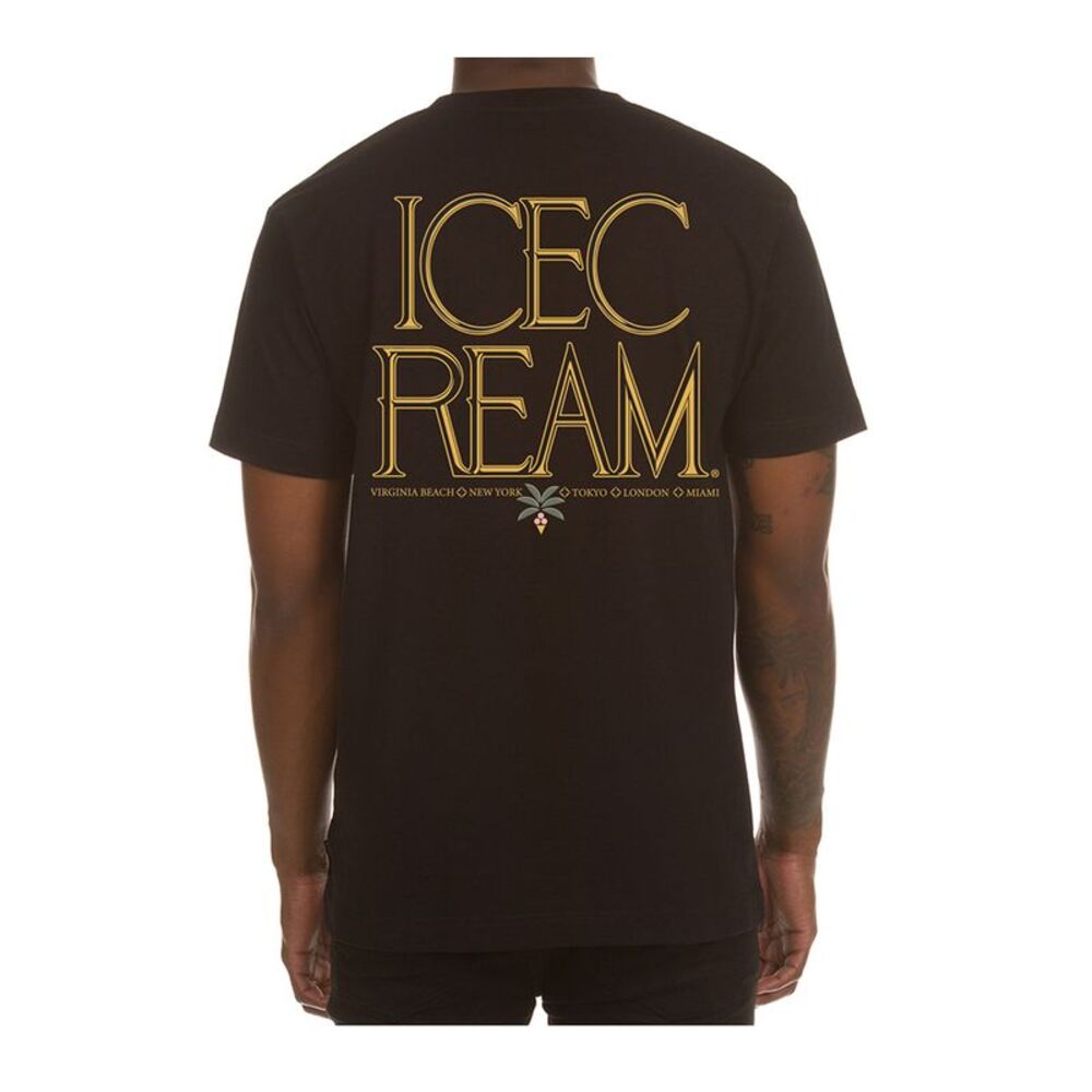 Icecream Crew Neck T-Shirt Baudelaire Mens Black 3204 - Picture 2 of 2